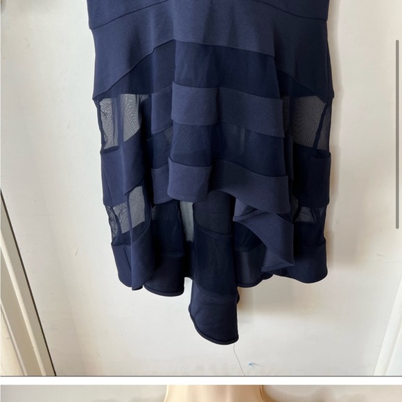 Aqua Formal Hi-Lo Navy Blue Dress - Picture 3 of 4